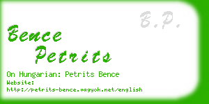 bence petrits business card